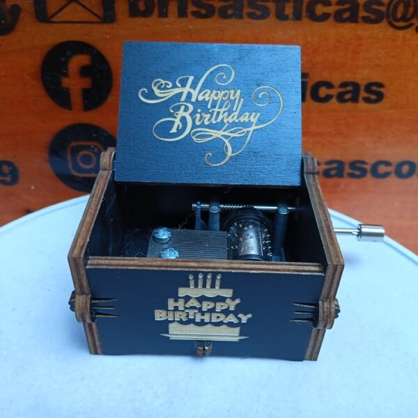Caja Musical de Madera Feliz Cumpleaños
