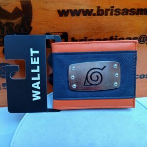 Billetera Naruto, color naranja con azul