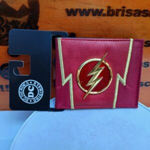 Billetera Flash , color rojo, rayo dorado