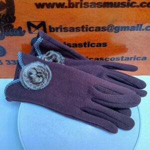 Guantes para invierno color vino, felpa por dentro