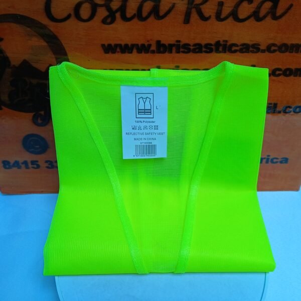 Chaleco reflectivo, Especial para trabajos en construcción y trabajos de demarcación vial. Color verde neón. - Imagen 2
