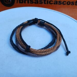 Pulsera para hombre múltiple color café y negro, casual, ajustable, vintage