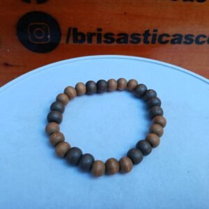 Pulsera para hombre cuentas de madera, casual, ajustable, vintage