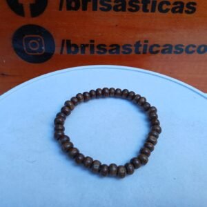 Pulsera para hombre cuentas de madera oscura, estilo vintage, casual, ajustable