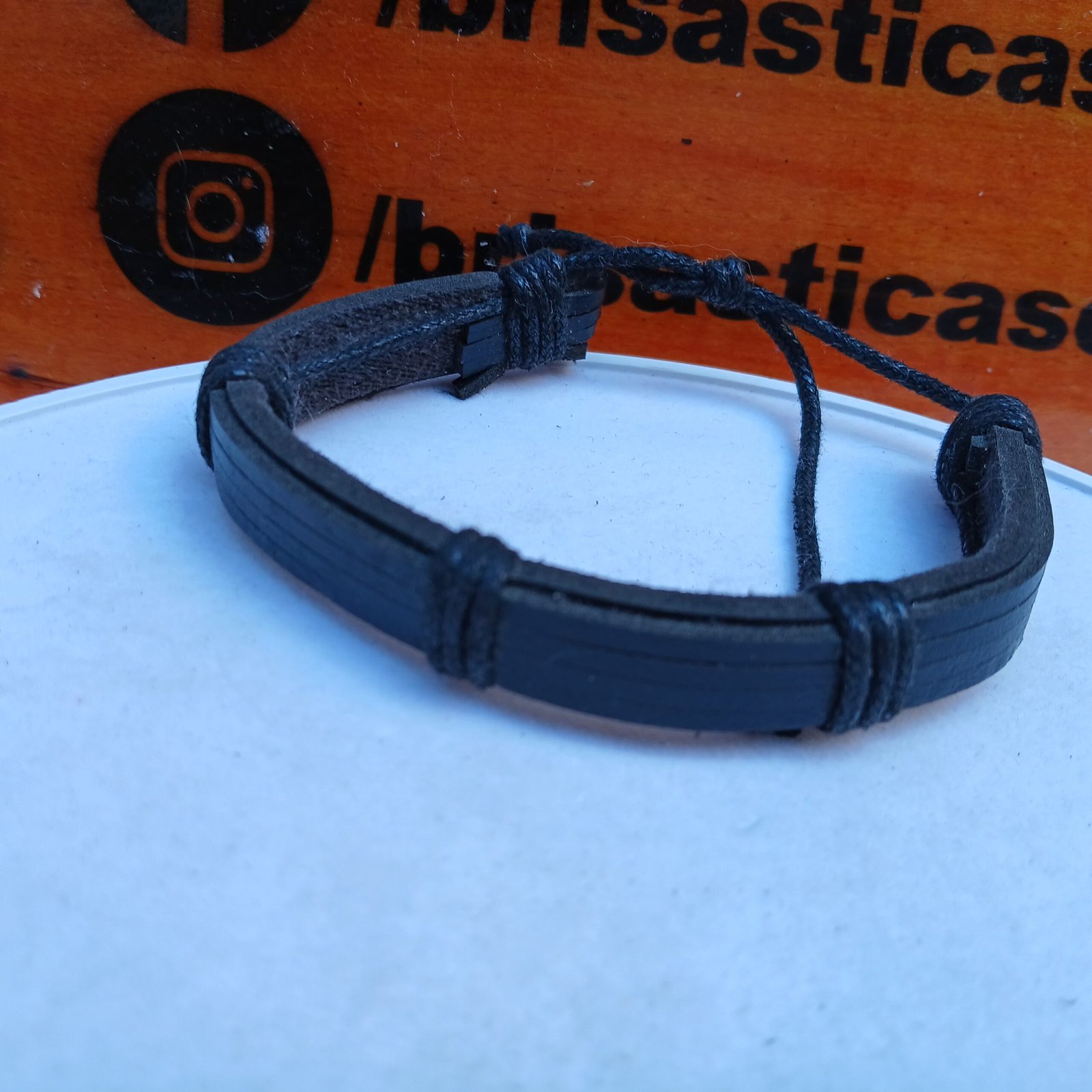 Pulsera para hombre, marrón oscuro, estilo vintage, casual, ajustable