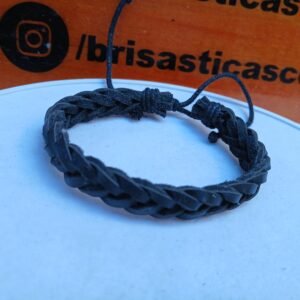 Pulsera trenzada para hombre, café, estilo vintage, ajustable