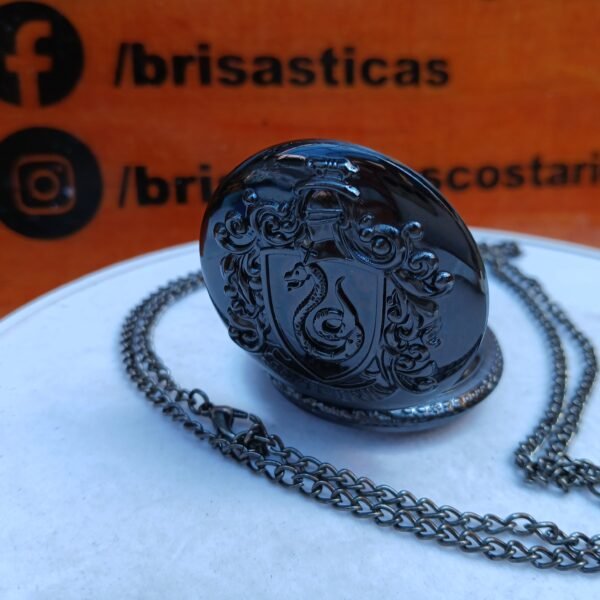 Collar Reloj Slytherin Metalico Negro Harry Potter