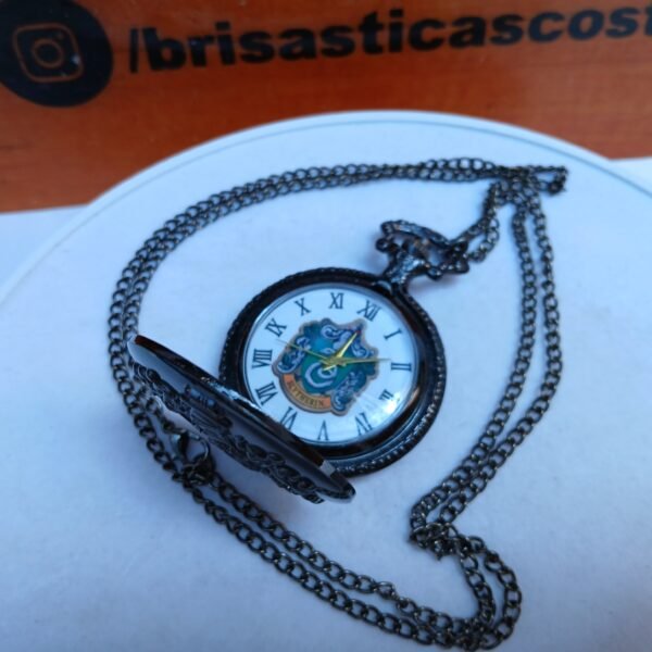 Collar Reloj Slytherin Metalico Negro Harry Potter - Imagen 2