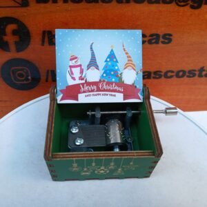Caja musical "Merry Chritsmas" Muñeco de nieve-Navideña