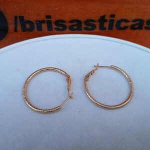 Aretes dorados forma de argolla, acero inoxidable