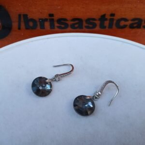 Aretes con perla negra acero inoxidable