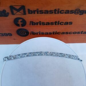 Brazalete plateado de hombre, acero inoxidable