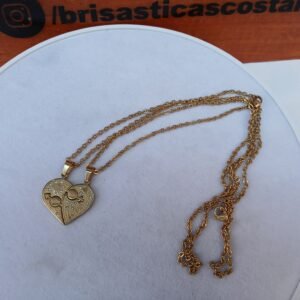 Collar de pareja, dos mitades Dorado