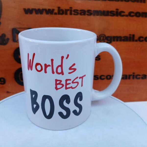 Taza, jarra para café 325 ml, 11 oz. "El mejor Jefe del Mundo" "World´s Best Boss" 13x 11x10 cm