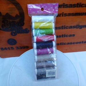 Set de 10 tubos de hilos de coser de colores