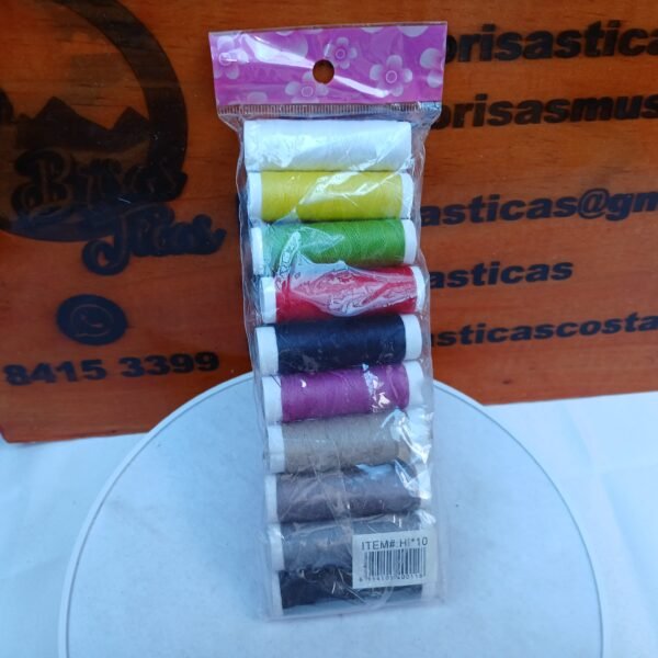 Set de 10 tubos de hilos de coser de colores