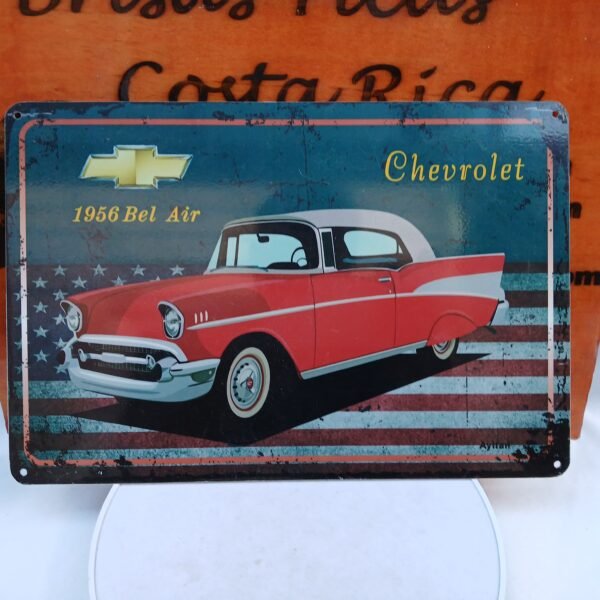 Placa metalica de auto Chevrolet 1956 Bel Air