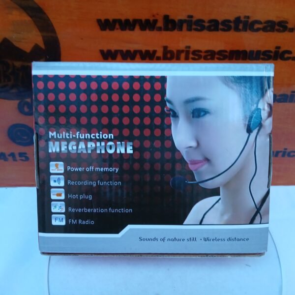 Mini megáfono portátil recargable multifunción con amplificador de micrófono de solapa, compatible con Bluetooth, FM/MP3, USB y tarjeta TF.