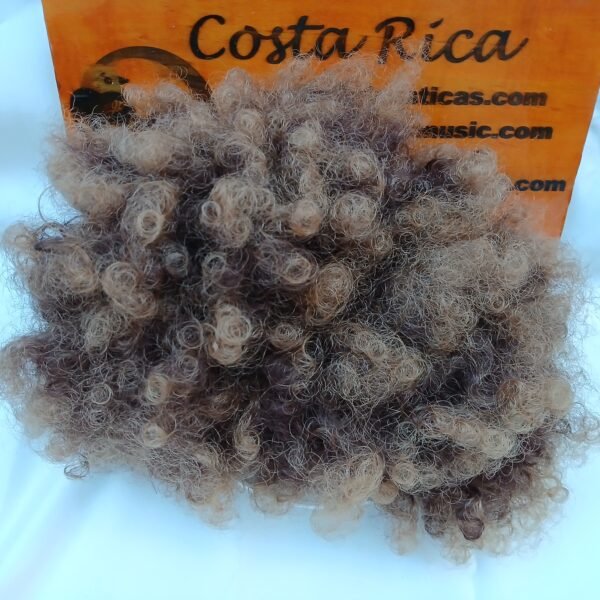 Peluca de risos castaño
