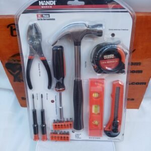 Kit de Herramientas, martillo, cinta de medir, alicater, desatornilladores, cutter y más