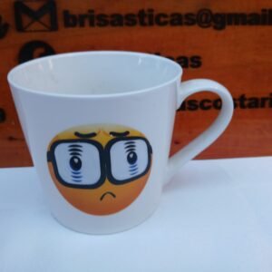 Tasa de ceramica blanca Emogi Preocupado