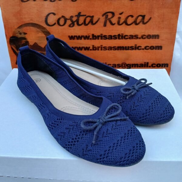 Zapatos planos, mujer cómodos, planos , Crochet. Color azul Talla 40.5