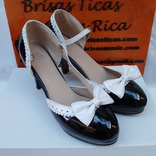 Zapatos de tacón grueso con punta redonda para mujer talla 42
