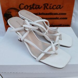 Sandalias de verano a la moda para mujer, sandalias de Color sólido con correa y hebilla en el tobillo de tacón alto, planas Talla 39.5