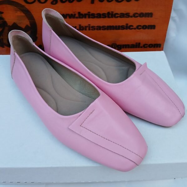 Zapato plano rosado, de oficina,liso para mujer, plantilla acolchada Talla 44