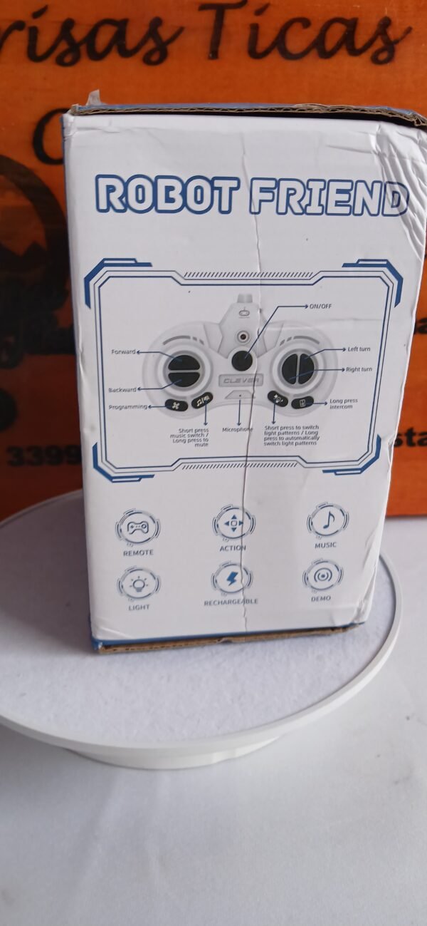 Robot de juguete con control remoto recargable con música, ojos LED, walkie talkie, robot de juguete para niños, robot RC para niños - Imagen 13