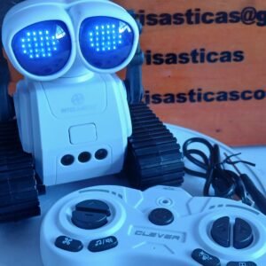 Robot de juguete con control remoto recargable con música, ojos LED, walkie talkie, robot de juguete para niños, robot RC para niños