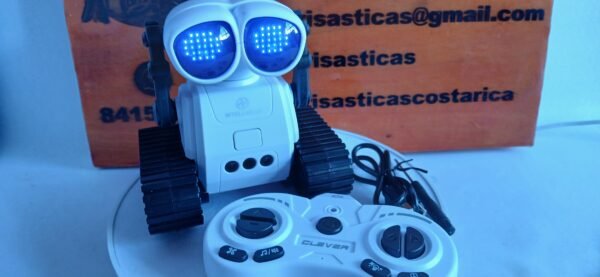 Robot de juguete con control remoto recargable con música, ojos LED, walkie talkie, robot de juguete para niños, robot RC para niños