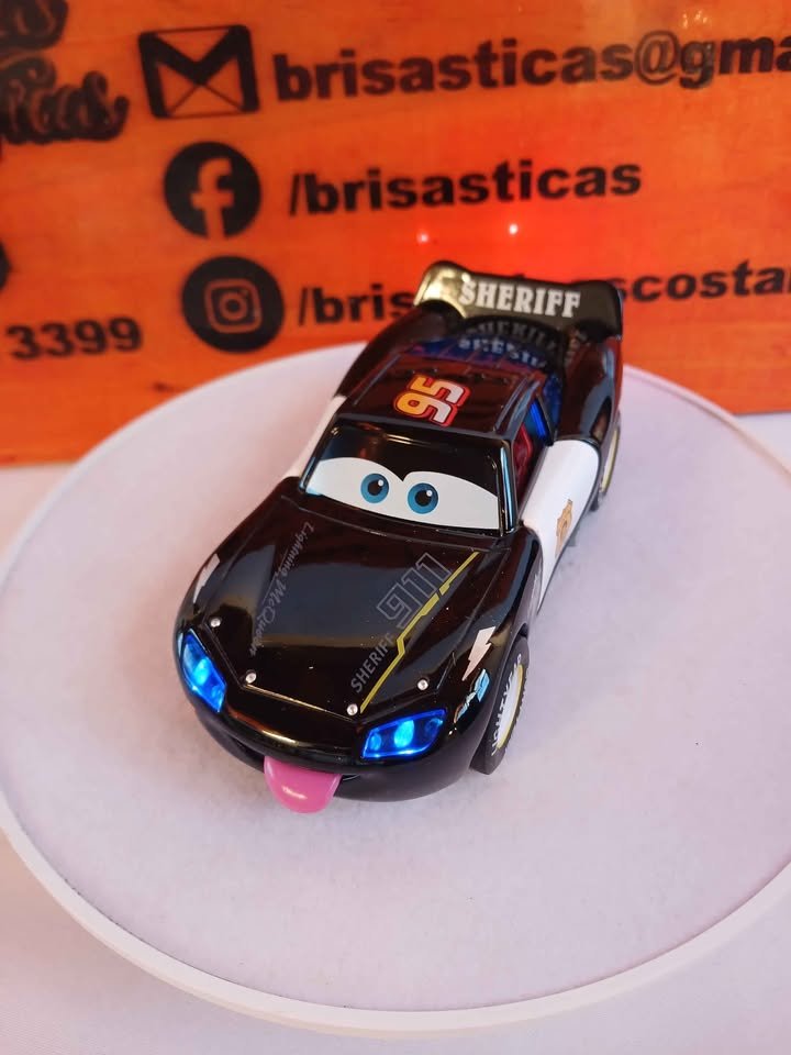 Auto Cars Sheriff con luz y sonido de arranque, película Cars movie pixar - Imagen 5
